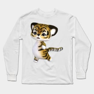 3D rendering of an adorable fur tiger Long Sleeve T-Shirt